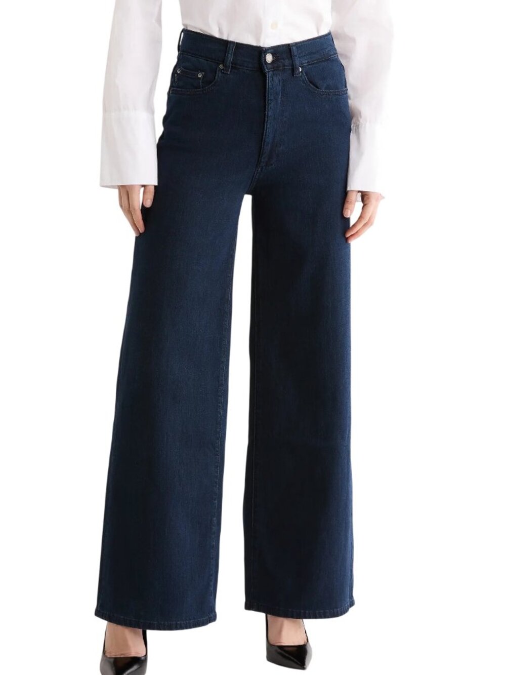 DL1961 Hepburn High Waist Wide Leg Jeans in Flatiron